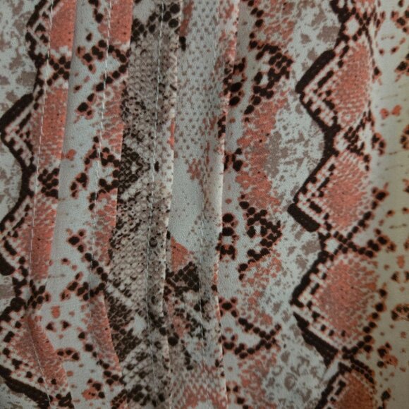 Nanette Lepore Pink Snakeskin Print Sleeveless Pintuck Tie Belt Size 14 - Picture 6 of 8